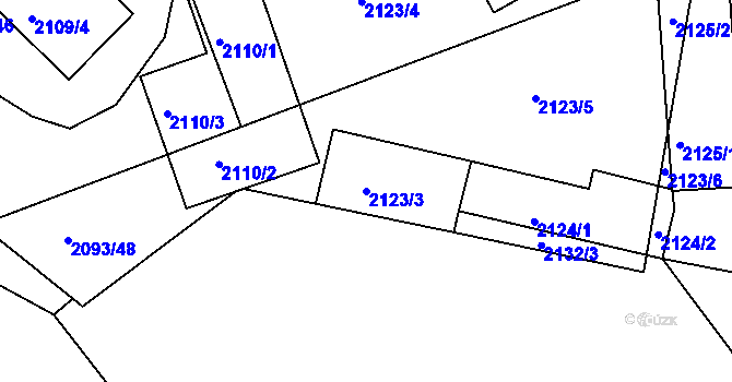 Parcela st. 2123/3 v KÚ Planá nad Lužnicí, Katastrální mapa