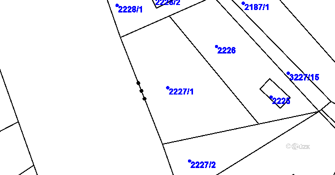 Parcela st. 2227/1 v KÚ Planá nad Lužnicí, Katastrální mapa