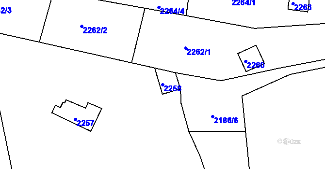 Parcela st. 2258 v KÚ Planá nad Lužnicí, Katastrální mapa