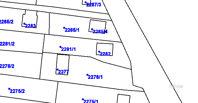 Parcela st. 2282 v KÚ Planá nad Lužnicí, Katastrální mapa