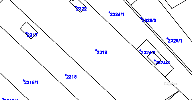 Parcela st. 2319 v KÚ Planá nad Lužnicí, Katastrální mapa