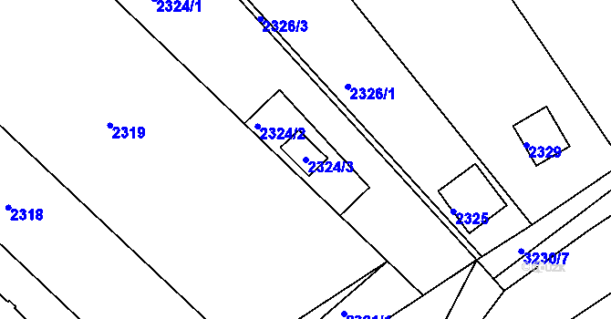 Parcela st. 2324/3 v KÚ Planá nad Lužnicí, Katastrální mapa