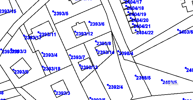 Parcela st. 2393/14 v KÚ Planá nad Lužnicí, Katastrální mapa