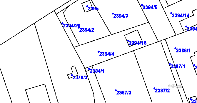 Parcela st. 2394/4 v KÚ Planá nad Lužnicí, Katastrální mapa