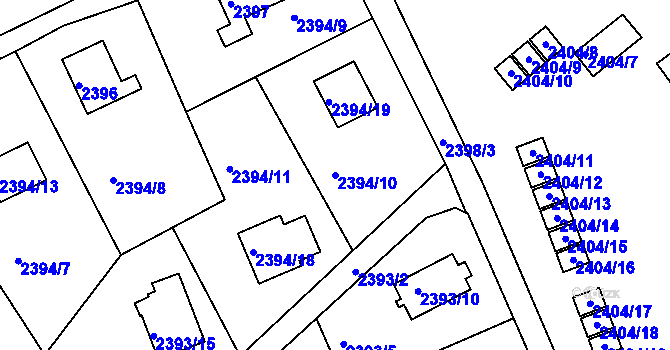 Parcela st. 2394/10 v KÚ Planá nad Lužnicí, Katastrální mapa