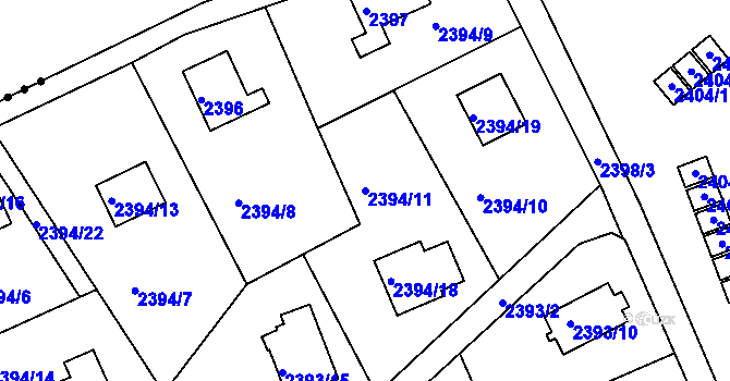 Parcela st. 2394/11 v KÚ Planá nad Lužnicí, Katastrální mapa