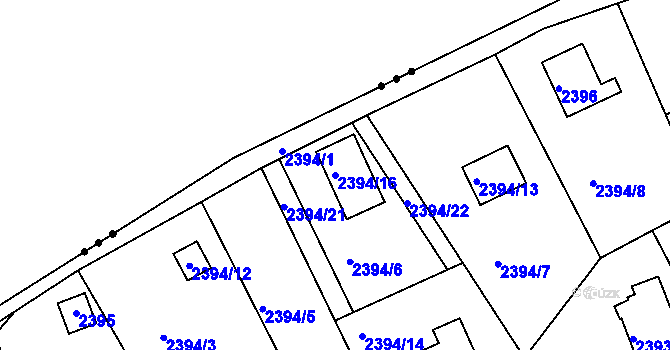Parcela st. 2394/16 v KÚ Planá nad Lužnicí, Katastrální mapa