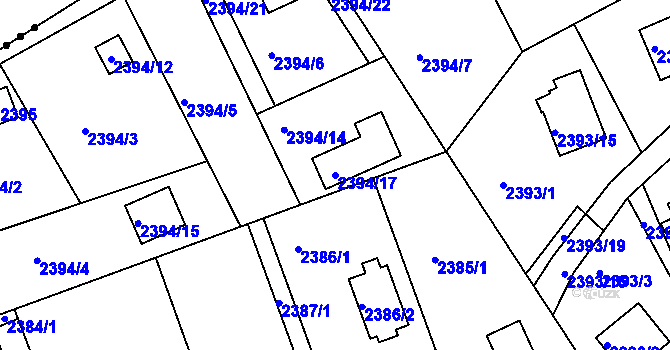 Parcela st. 2394/17 v KÚ Planá nad Lužnicí, Katastrální mapa