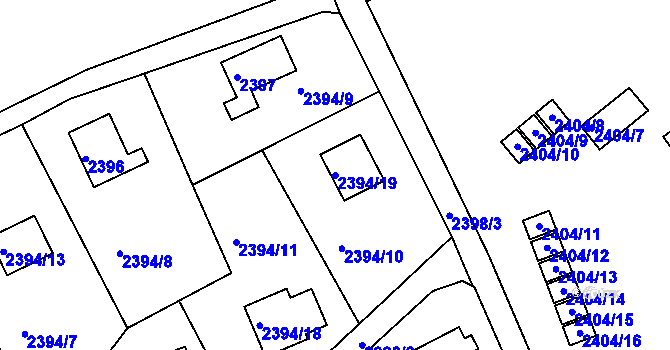 Parcela st. 2394/19 v KÚ Planá nad Lužnicí, Katastrální mapa