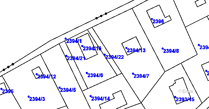 Parcela st. 2394/22 v KÚ Planá nad Lužnicí, Katastrální mapa