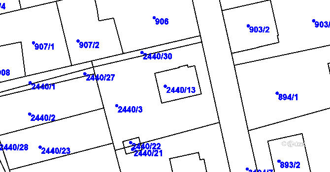 Parcela st. 2440/13 v KÚ Planá nad Lužnicí, Katastrální mapa