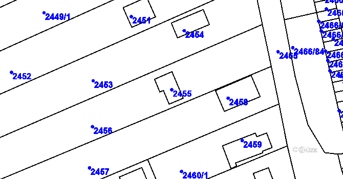 Parcela st. 2455 v KÚ Planá nad Lužnicí, Katastrální mapa