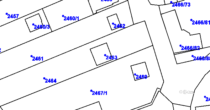 Parcela st. 2463 v KÚ Planá nad Lužnicí, Katastrální mapa
