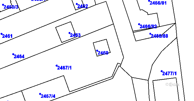 Parcela st. 2469 v KÚ Planá nad Lužnicí, Katastrální mapa