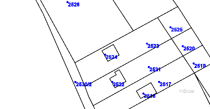 Parcela st. 2524 v KÚ Planá nad Lužnicí, Katastrální mapa