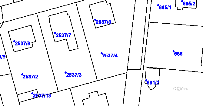 Parcela st. 2537/4 v KÚ Planá nad Lužnicí, Katastrální mapa