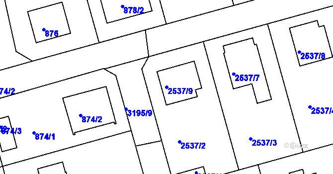 Parcela st. 2537/9 v KÚ Planá nad Lužnicí, Katastrální mapa