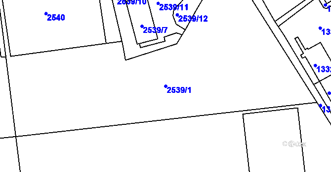 Parcela st. 2539/1 v KÚ Planá nad Lužnicí, Katastrální mapa