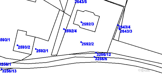 Parcela st. 2592/2 v KÚ Planá nad Lužnicí, Katastrální mapa