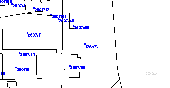 Parcela st. 2607/5 v KÚ Planá nad Lužnicí, Katastrální mapa