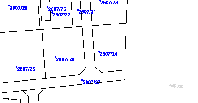 Parcela st. 2607/24 v KÚ Planá nad Lužnicí, Katastrální mapa