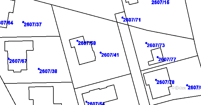Parcela st. 2607/41 v KÚ Planá nad Lužnicí, Katastrální mapa