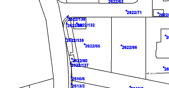 Parcela st. 2622/65 v KÚ Planá nad Lužnicí, Katastrální mapa