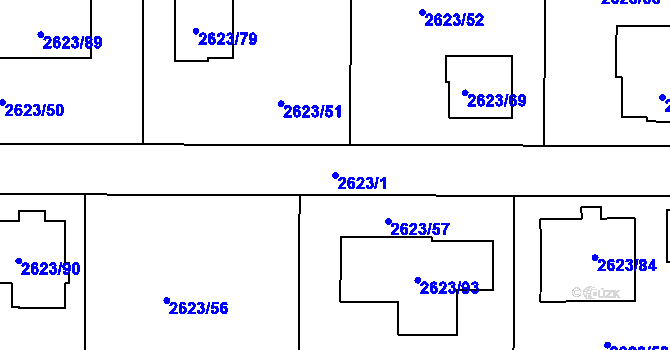 Parcela st. 2623/1 v KÚ Planá nad Lužnicí, Katastrální mapa