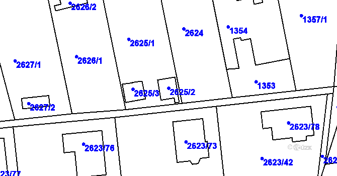 Parcela st. 2625/2 v KÚ Planá nad Lužnicí, Katastrální mapa