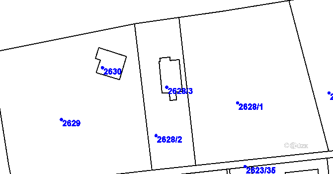 Parcela st. 2628/3 v KÚ Planá nad Lužnicí, Katastrální mapa