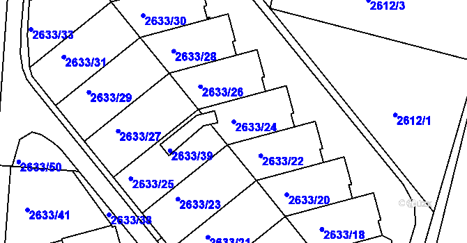 Parcela st. 2633/24 v KÚ Planá nad Lužnicí, Katastrální mapa