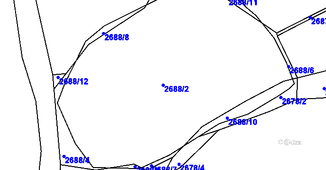Parcela st. 2688/2 v KÚ Planá nad Lužnicí, Katastrální mapa