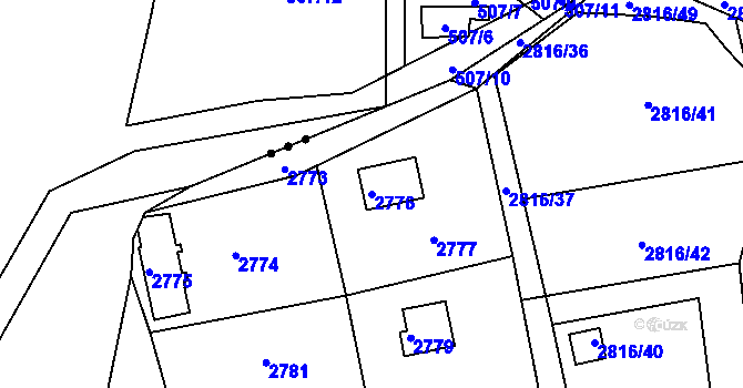 Parcela st. 2776 v KÚ Planá nad Lužnicí, Katastrální mapa