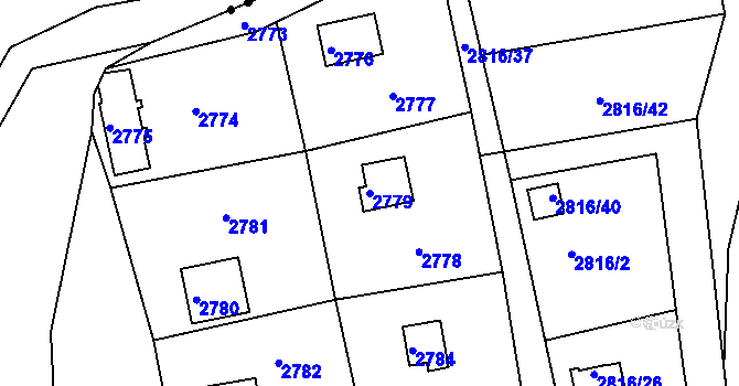 Parcela st. 2779 v KÚ Planá nad Lužnicí, Katastrální mapa