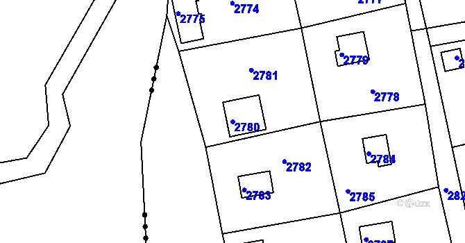 Parcela st. 2780 v KÚ Planá nad Lužnicí, Katastrální mapa
