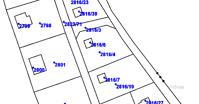 Parcela st. 2816/4 v KÚ Planá nad Lužnicí, Katastrální mapa