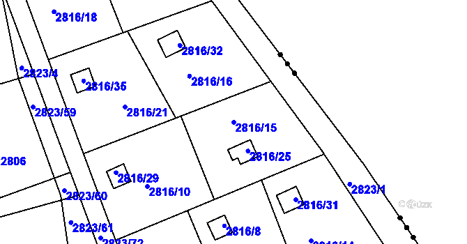 Parcela st. 2816/15 v KÚ Planá nad Lužnicí, Katastrální mapa
