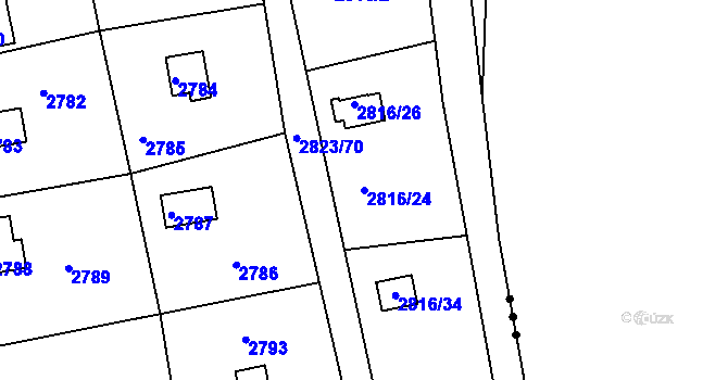 Parcela st. 2816/24 v KÚ Planá nad Lužnicí, Katastrální mapa