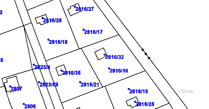 Parcela st. 2816/32 v KÚ Planá nad Lužnicí, Katastrální mapa