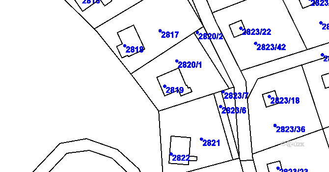 Parcela st. 2819 v KÚ Planá nad Lužnicí, Katastrální mapa
