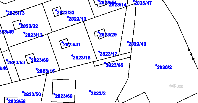 Parcela st. 2823/17 v KÚ Planá nad Lužnicí, Katastrální mapa