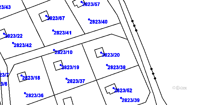 Parcela st. 2823/20 v KÚ Planá nad Lužnicí, Katastrální mapa