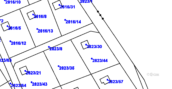 Parcela st. 2823/30 v KÚ Planá nad Lužnicí, Katastrální mapa