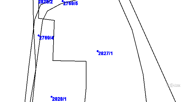 Parcela st. 2827/1 v KÚ Planá nad Lužnicí, Katastrální mapa