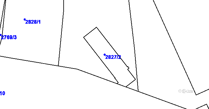 Parcela st. 2827/2 v KÚ Planá nad Lužnicí, Katastrální mapa