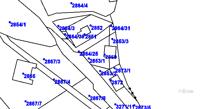 Parcela st. 2850 v KÚ Planá nad Lužnicí, Katastrální mapa