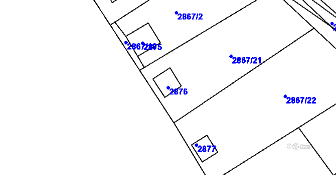 Parcela st. 2876 v KÚ Planá nad Lužnicí, Katastrální mapa