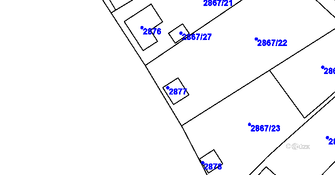 Parcela st. 2877 v KÚ Planá nad Lužnicí, Katastrální mapa