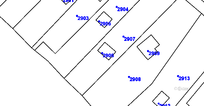 Parcela st. 2906 v KÚ Planá nad Lužnicí, Katastrální mapa
