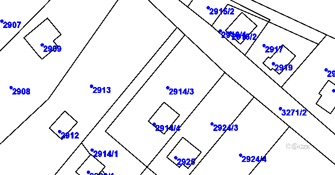 Parcela st. 2914/3 v KÚ Planá nad Lužnicí, Katastrální mapa